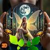 Vintage Enchanted Forest Metal Tin Sign 8x8 Inch Fairy Butterfly Wall Decor Home Bar Art