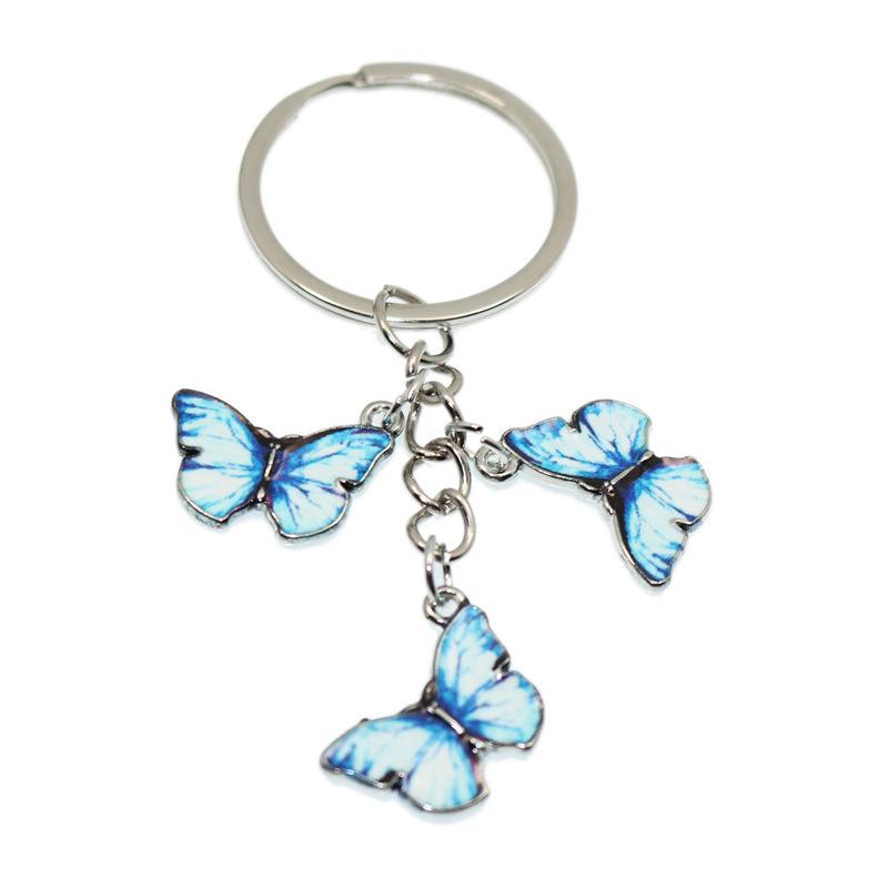 Cute Colorful Butterfly KeyChains Bag Charm Cell Phone Accessory Preppy Schoolbag Pendant Key Rings Christmas Xmas Jewelry Gifts