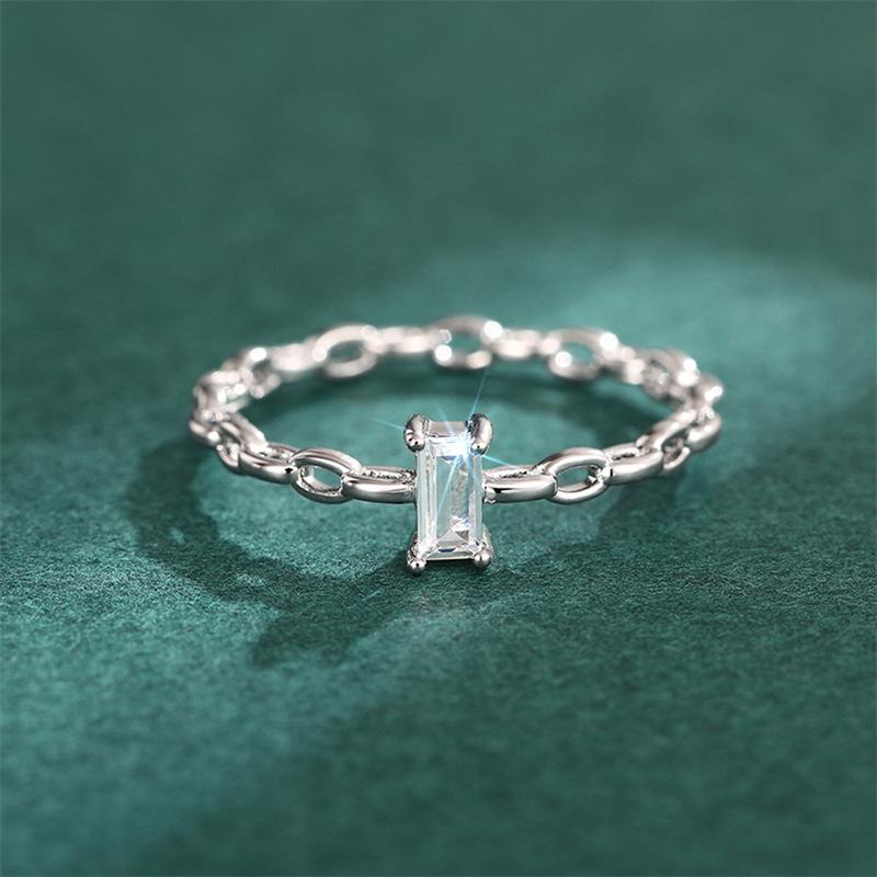 

1 шт. кольцо геометрической формы с пряжкой, простой и лаконичный дизайн, модное одиночное кольцо, популярный повседневный стиль 10 серебряный