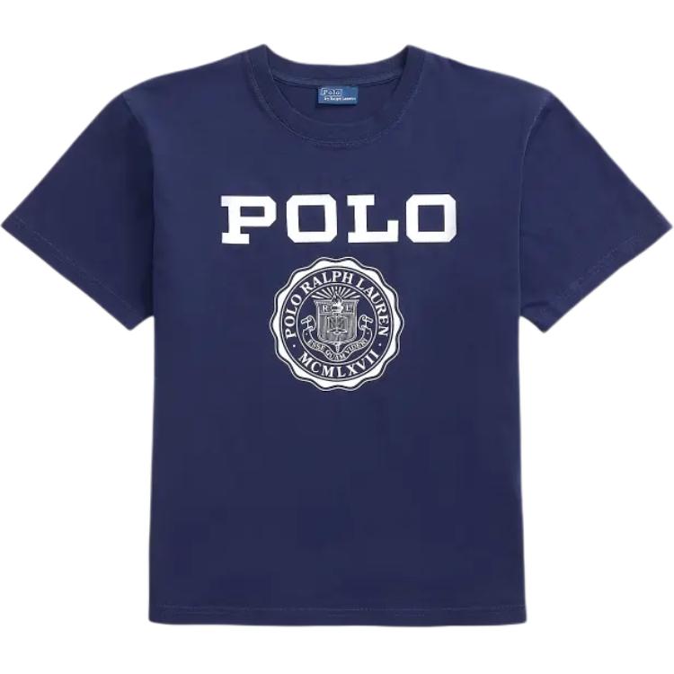 

Polo Ralph Lauren Хлопок Однотонный Вязаный Круглый Вырез Короткий Рукав Свободный Футболка С Логотипом Женские топы WMPOKNINCU21169-410 XL