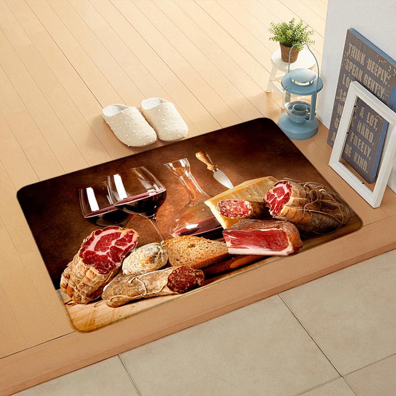 Food Condiment Kitchen Balcony Decor Doormat For Mom Coffee Bean Flannel Floor Mat Indoor Foot Rug Bedside Mats Corridor Carpet