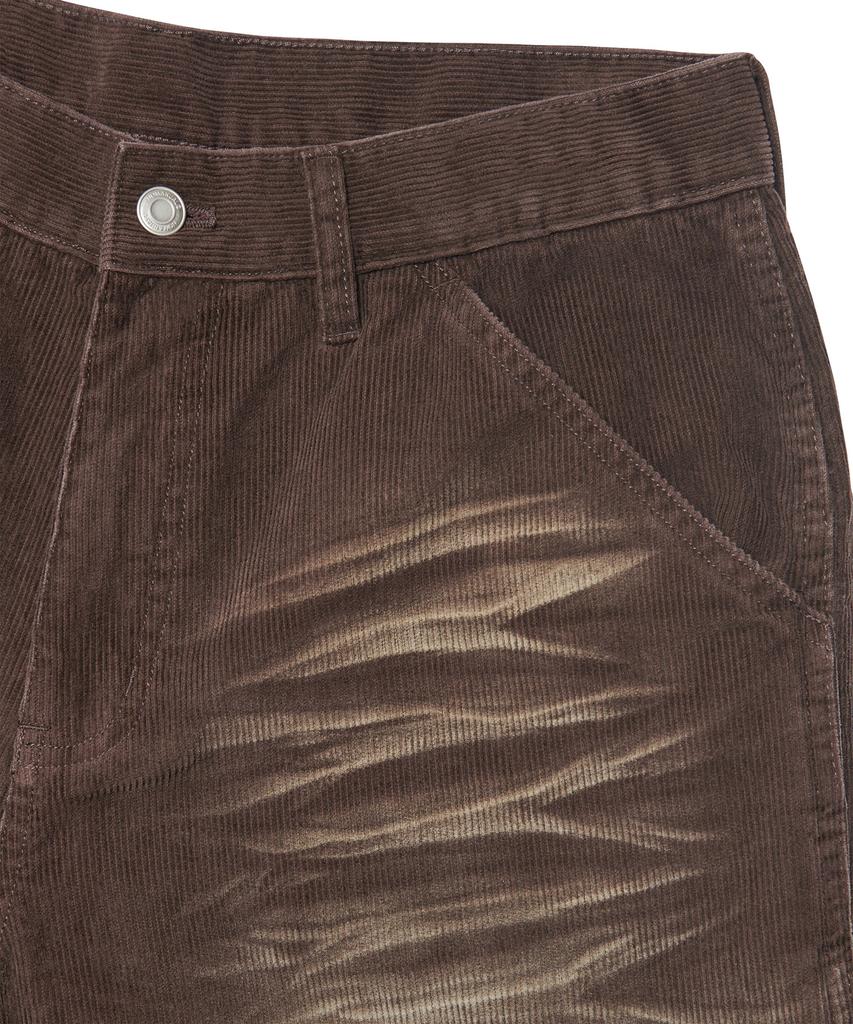 Nomaenyueol Double Knee Corduroy Pants - Washed Brown
