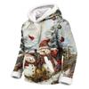 Kids Long Sleeve Christmas Print Casual Fashion Hooded Top