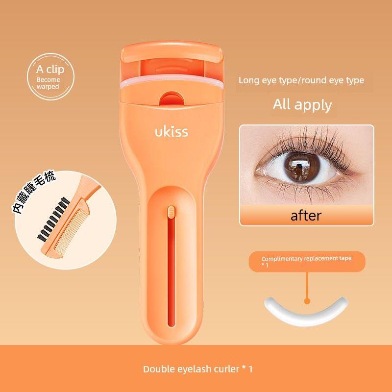 

Ukiss Eyelash Curler 2025 New Arrival Curly Long Lasting Hair-Styling Frameless Portable Eyelash Curler Eyelash Curler for Makeup Artists [Comb integrated] single loading