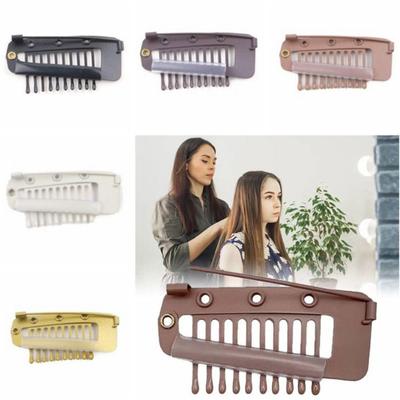 5Pcs Wig Clip with Safety Pin 10-Teeth Hair Extension Snap Clip Heavy Duty Metal Invisible Wig Securing Comb Chunni Dupatta Setting Clip