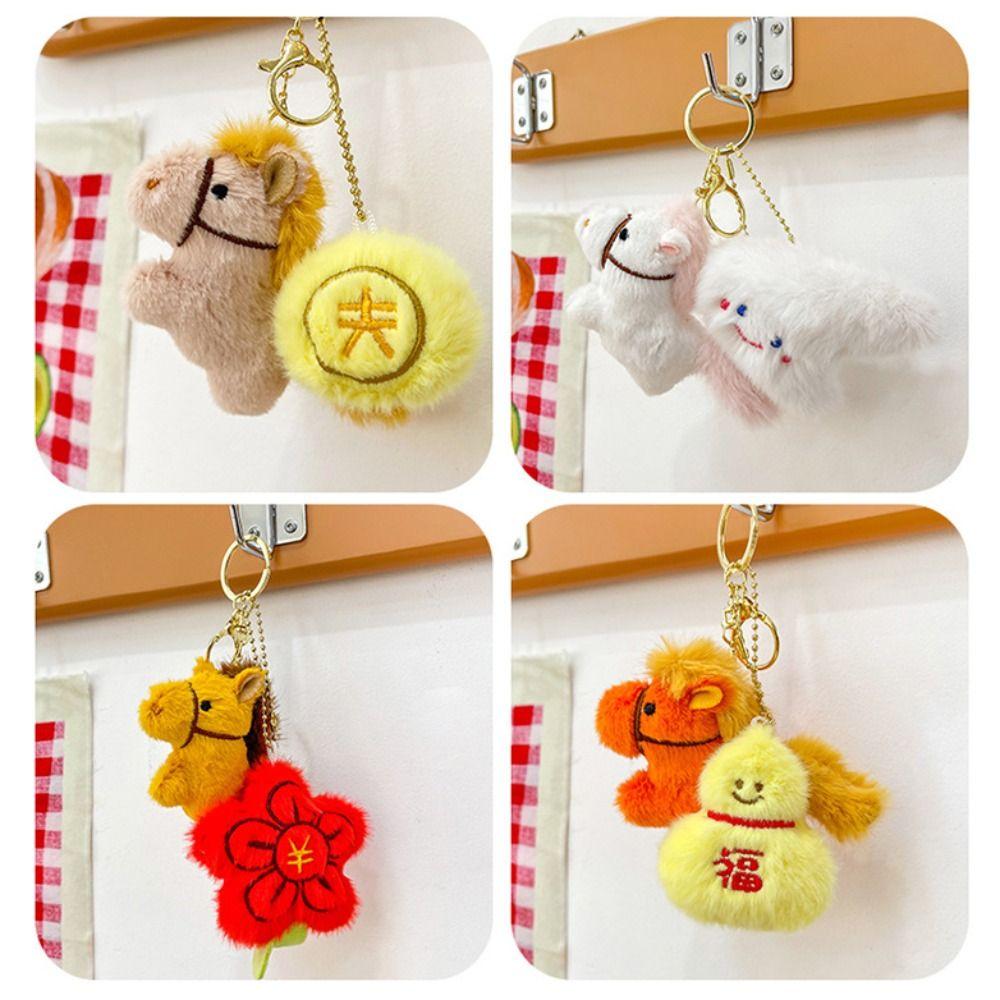 Creative Stuffed Animal Fridge Magnet Mini Plush Horse Doll Pendant Home Decoration