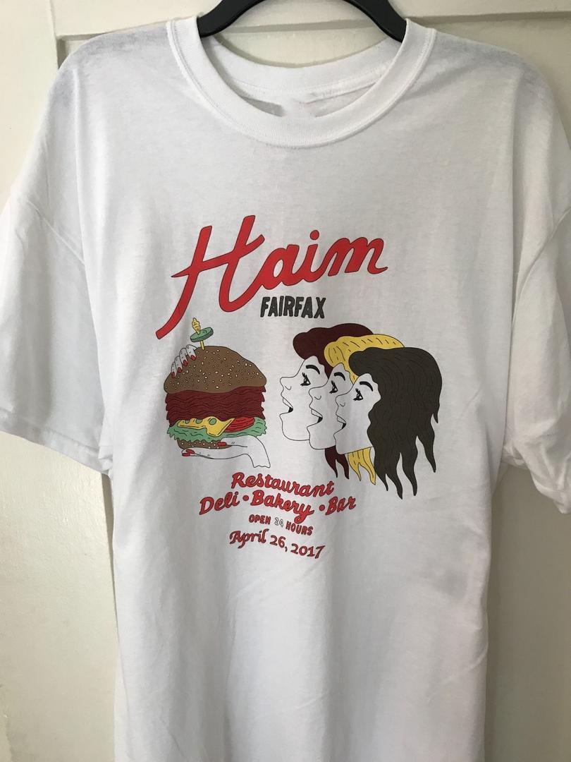 Collection HAIM Band Fairfax Short Sleeve Cotton White T Shirt S-5XL CM622 S