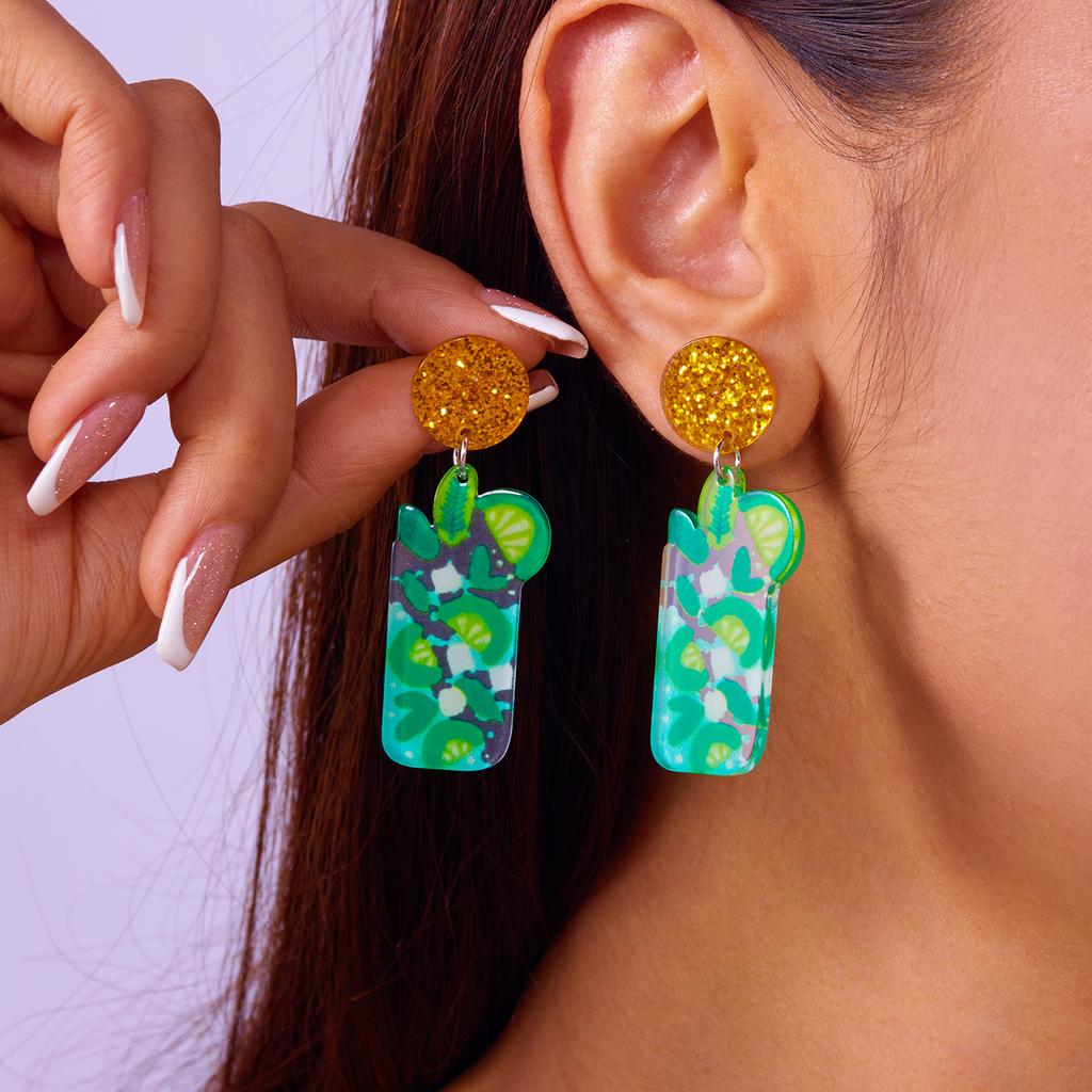 Multicolor Imitation Fruit Drop Earrings for Women Girls Acrylic Strawberry Pineapple Lemon Pendientes Earring Party Jewelry