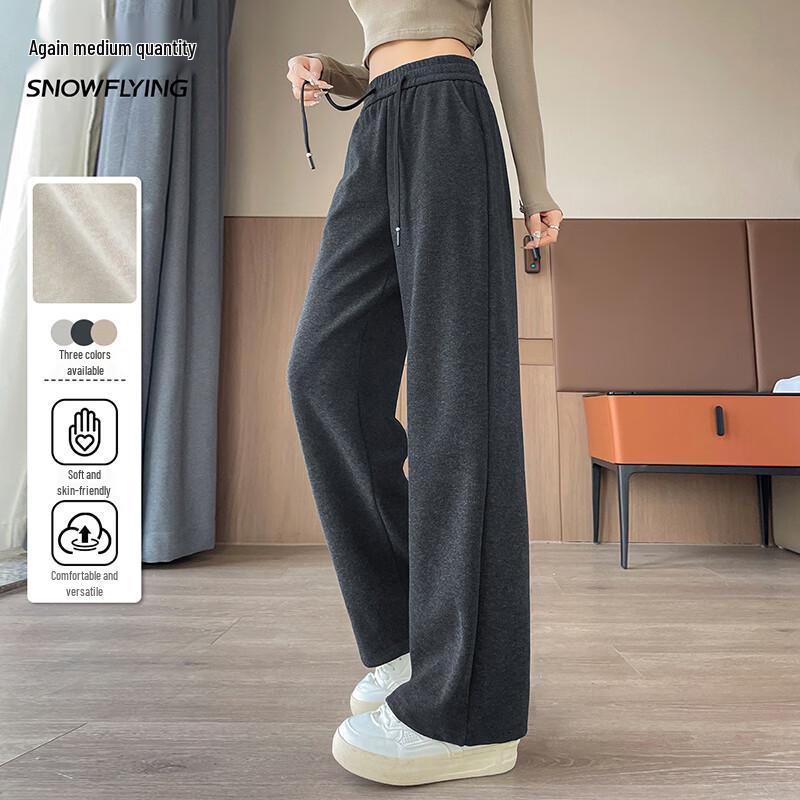 XueZhongFei Women's High-Waist Straight Leg Casual Pants