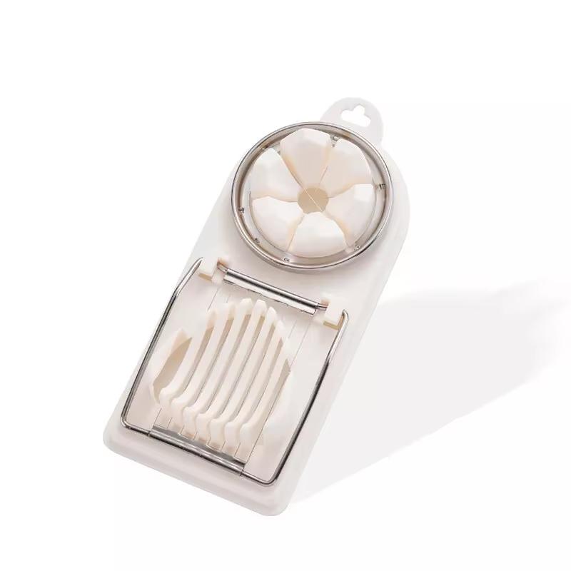 Multifunktionale Eierschneider Edelstahl-Schneider Ausgefallener Teiler Schneidwerkzeug Rutschfest Spülmaschinenfest Schneiden Gekochtes Ei Obst