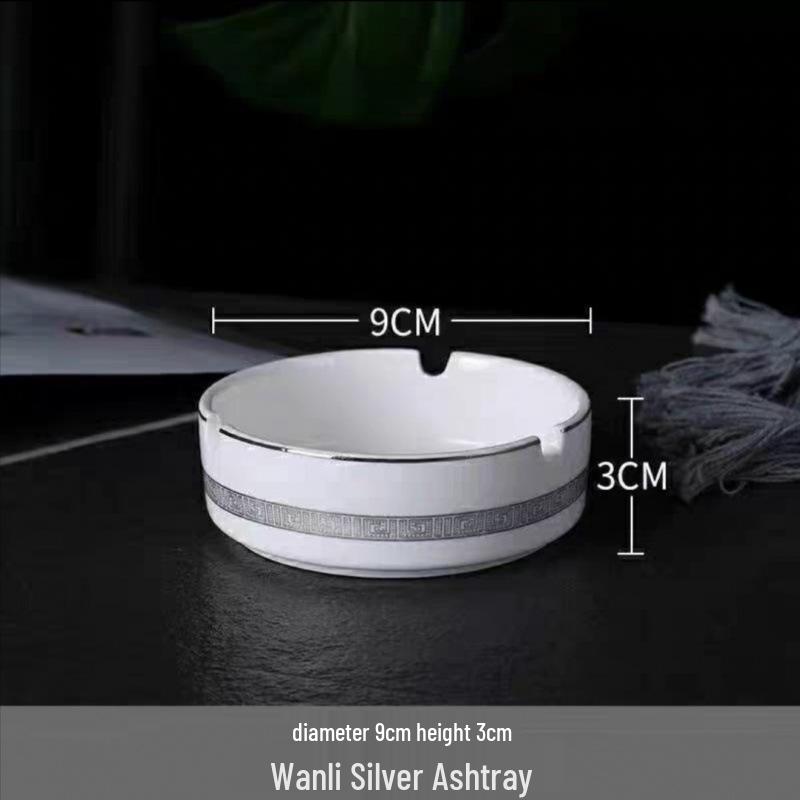 Elegant Ceramic Ashtray with Gold Trim for Hotels, Bars, Restaurants