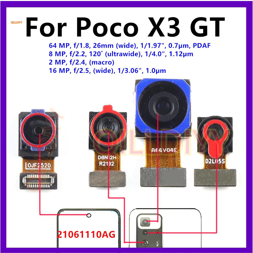 Front Rear Camera For Xiaomi Poco X3 Pro NFC GT Facing Frontal View Selfie Backside Flex Small Back Camera Module Parts Macro