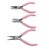 3Pcs Pink Jewelry Pliers Round Needle Diagonal Nose Carbon Steel Sturdy Durable Pliers Set for Crafts DIY