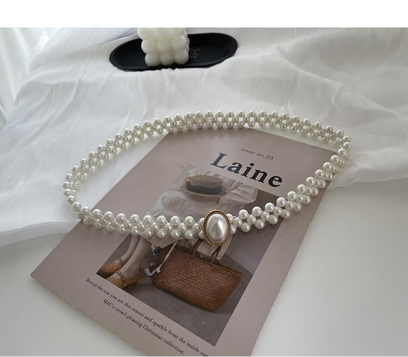 Korean Elegant Style Pearl Waist Chain For Women With Glamorous Accents Rhinestone