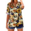 Women's Fashionable, Casual, Comfortable, Loose-Fitting Halloween Print Top