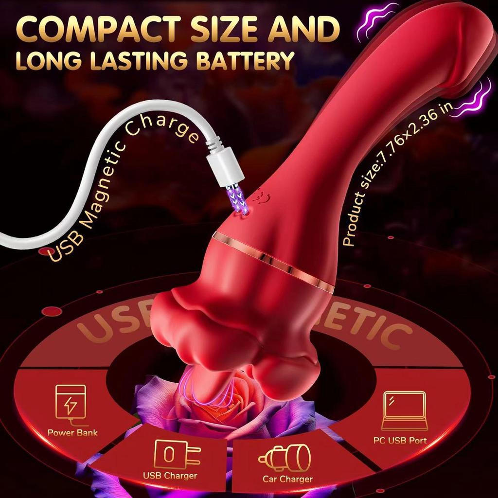 Red Lips Tongue Vibrator for Women: Clitoral & Breast Stimulation Adult Toy