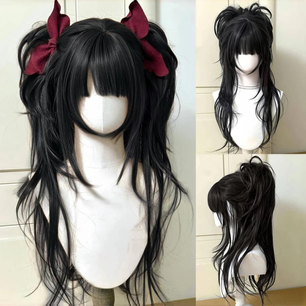 Synthetic Long Curly Wavy Lolita Wig with Bangs Cosplay Halloween Christmas Wig Role-playing