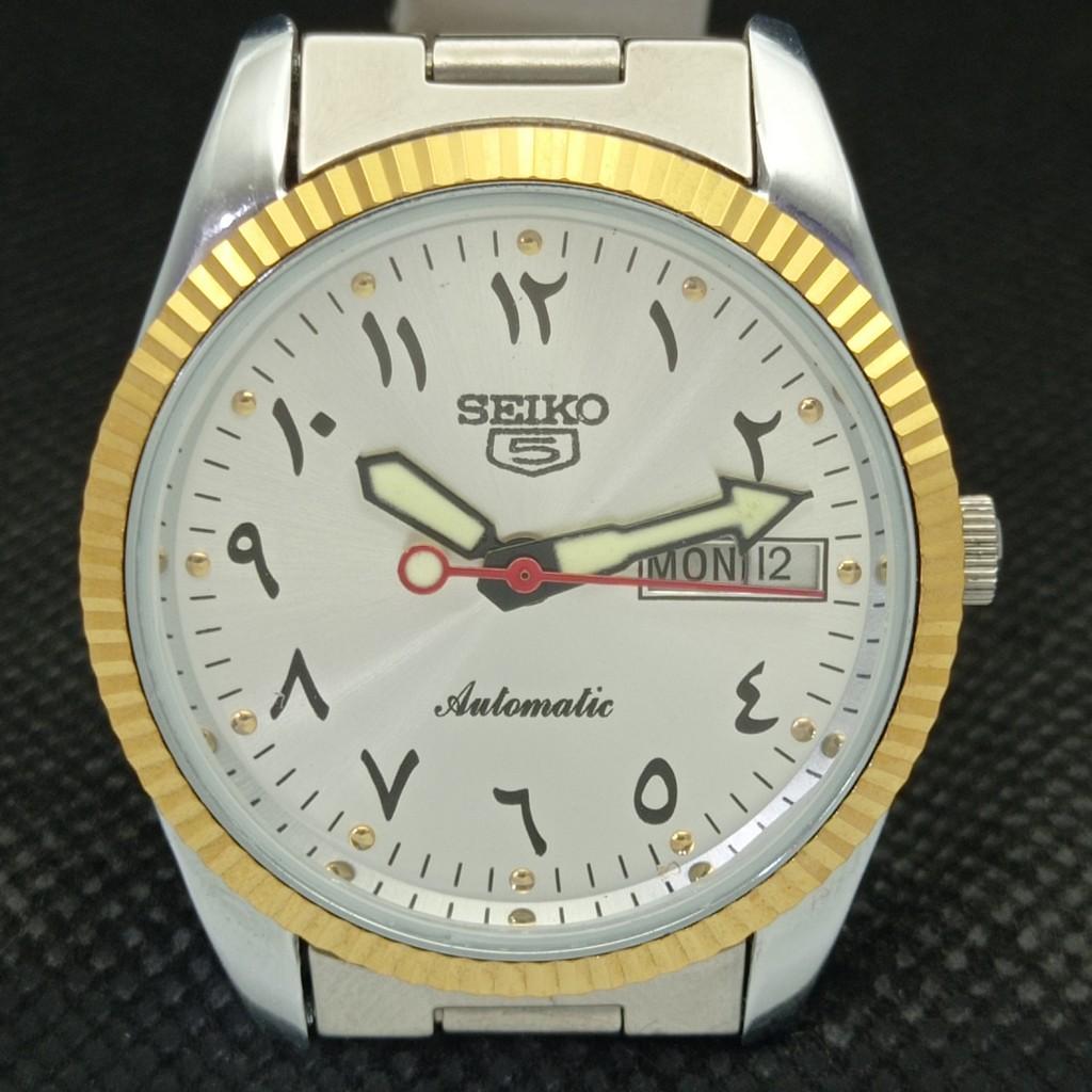 USED SEIKO 5 AUTOMATIC JAPAN MENS RARE GOLDEN MOVEMENT WATCH 575b-a305137-2 SKU575b-a305137
