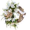 Easter Bunny Wreath Easter Wreath with Bow Spring Wreath Hanging Wreath for Home Door Garden Party Holiday Decorations