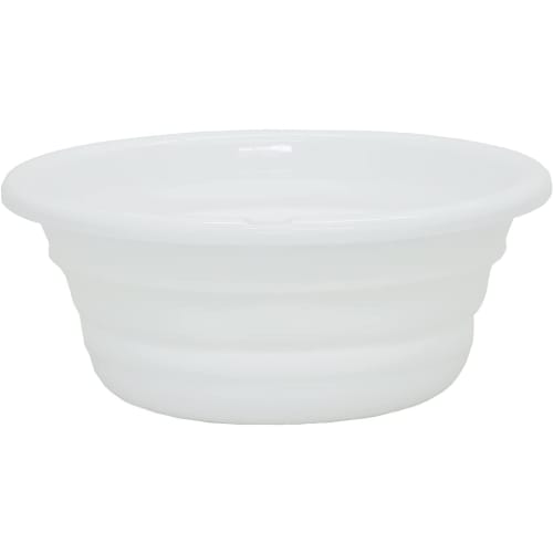 Pearl Metal Foldable Wash Basin, Small, White, Washtub, Bucket, Tub, AZ-5604