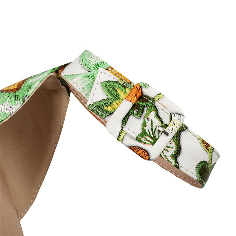 Pantofi de damă cu toc înalt primăvară/vară Nouă platformă impermeabilă Toc gros Pantofi de damă imprimați de dimensiuni mari