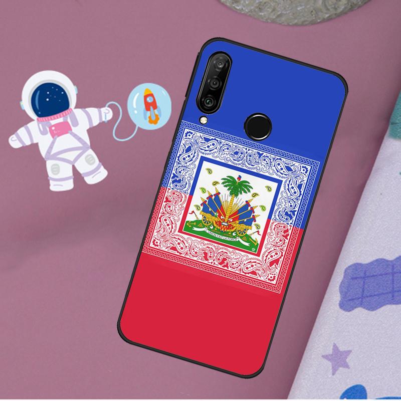 Vintage Haiti Haitian Flag For Huawei Nova Y72 Y73 Y60 Y70 Y90 Y61 Y91 7i 8i 11i 12i 12s 9 10 SE P20 P30 P40 Lite Case