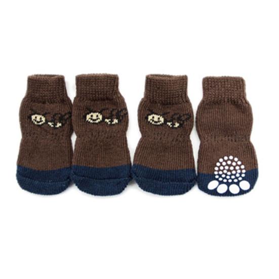 4Pcs Pet Socks Anti-Slip Comfortable Elastic Dog Shoes Winter Soft Warm Pet Paw Protector Pet Supplies