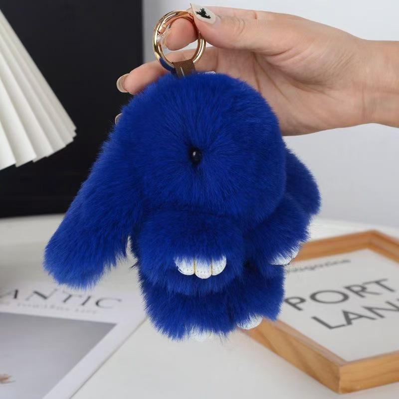 Plush Rabbit Fur Keychain: Cute Rabbit Ornament & Phone Charm