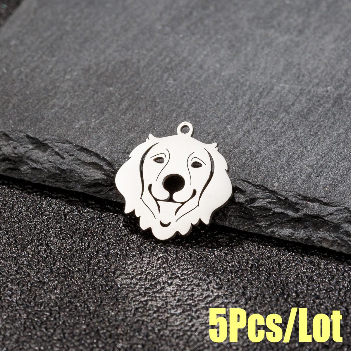 Retro Stainless Steel Hollow Dog Pendant - DIY Jewelry Accessory