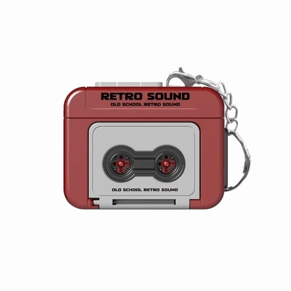 

Collectible Retro Mini Recorder Keychain Fun Can Record Music Key Chain Holder Ornament Music Box Pendant Bag Pendant червоний