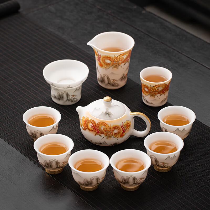 Su's Masterpiece Dragon Fortune Unglazed Porcelain Tea Set