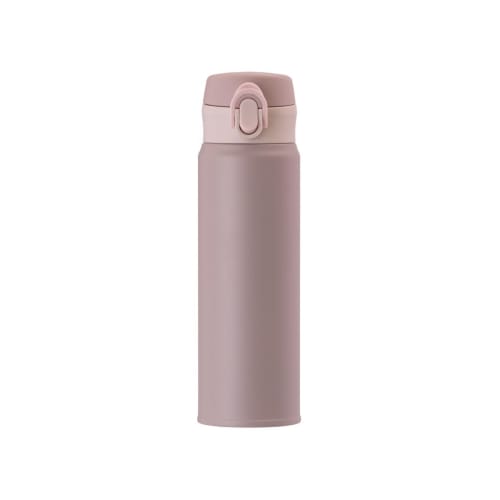 500ml Vacuum Insulated Thermos, Insulates Hot and Cold Water, Ultra-Lightweight, One-Touch Bottle, Wide Mouth, Easy to Clean, Disassembles for Cleanin