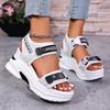 Sports Sandals Women's Summer All-match Fish Mouth Wedge-heeled Sponge Cake Thick-soled Large Size Daddy Heightening Women's Shoes