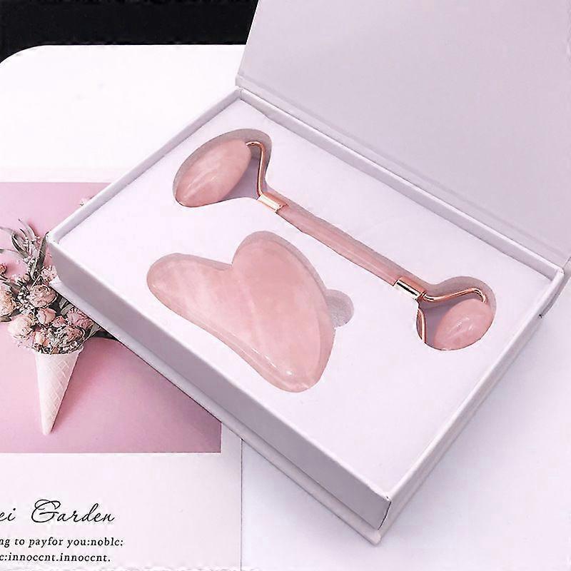 Roller Gua Sha Board Heart Shape Set Jade Roller Facial Massager_Special Gift