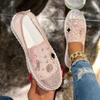 Platform Loafers Women Summer Mesh Breathable Mesh New Rhinestone Pearl Heighten Slip-On Pink Single Shoes
