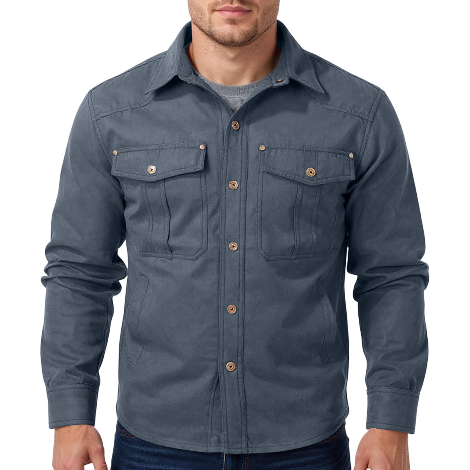 

Men s Relaxed-Fit Casual Workwear Long-Sleeve Jacket Shirt S
