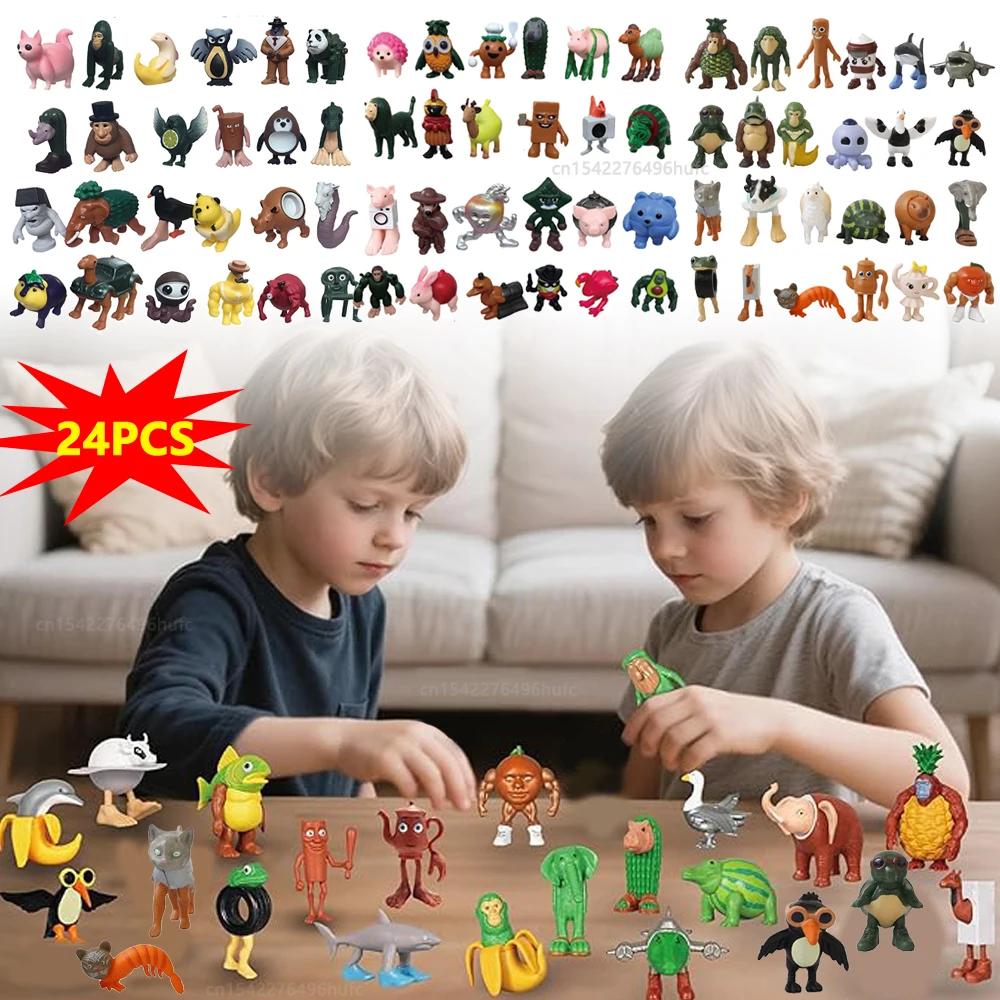 24PCS Italian Brainrot Set Mini Ornaments Creative Tung Tung Tung Sahur Tralalero Tralala Figurine Unique Collectible Little Toy