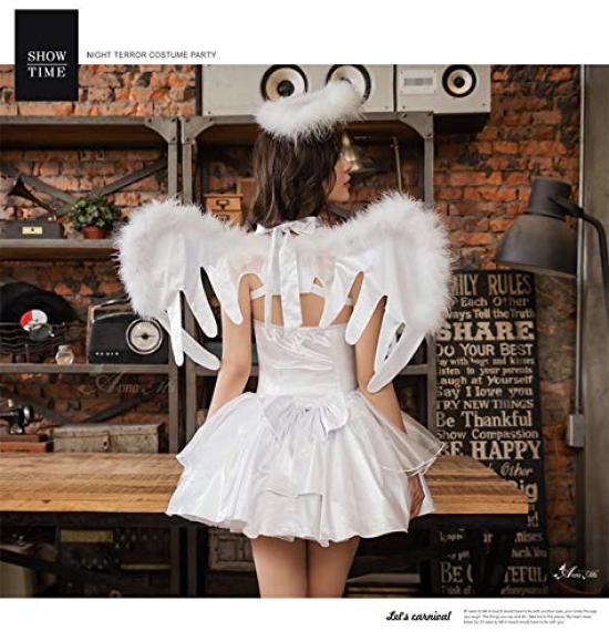 Anna Mu Angel Fairy Feather and Headband Size Z2030 Cosplay, Goddess, Dress, Ring, Set, Sexy, Sexy, Extreme, Halloween, White, M,