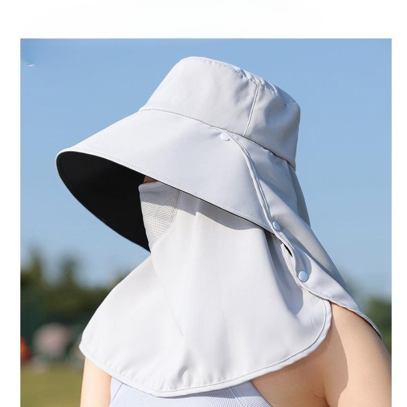 Summer Breathable Ponytail Hat – Solid Face Mask Cap – Lightweight & Sun Protection – Perfect for Outdoor Gardening Travel