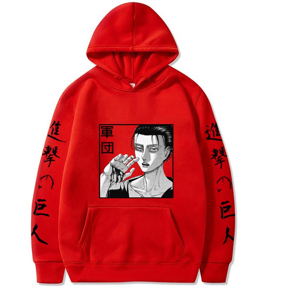 Harajuku Anime Attack On Titan Eren Jaeger Eyes Manga Print Hoodies Sweatshirt Casual Streetwear Cartoon Hoodies Sweatshirt