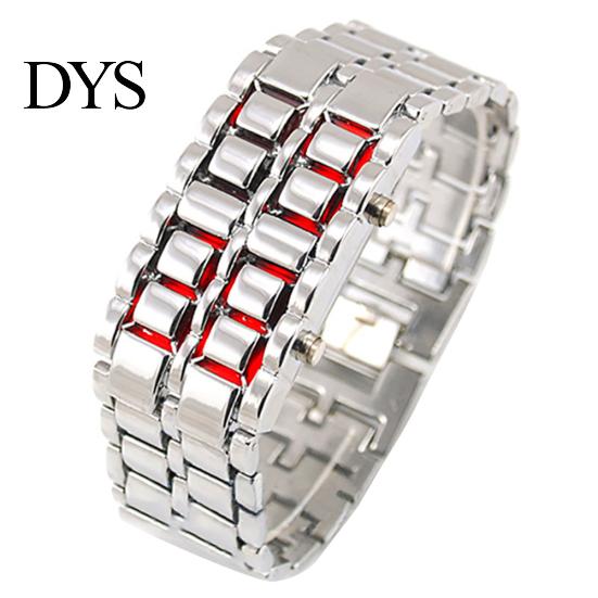Fashion LED Digital Alloy Men Women Wrist Watch Bracelet Chain Valentines Gift