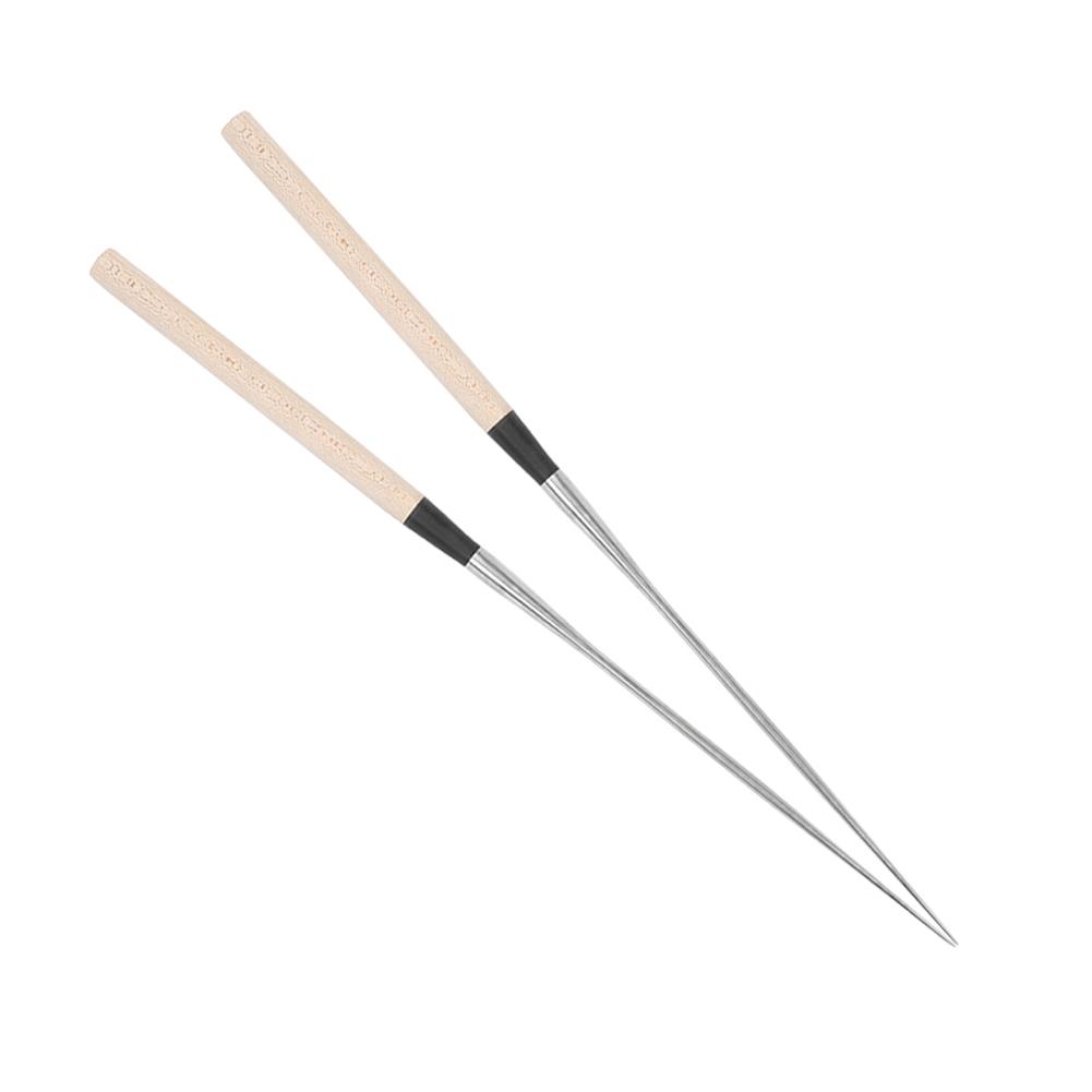 Nerezové hůlky Japonské hůlky na sushi s dřevěnou rukojetí Kuchyňský doplněk Velikost L