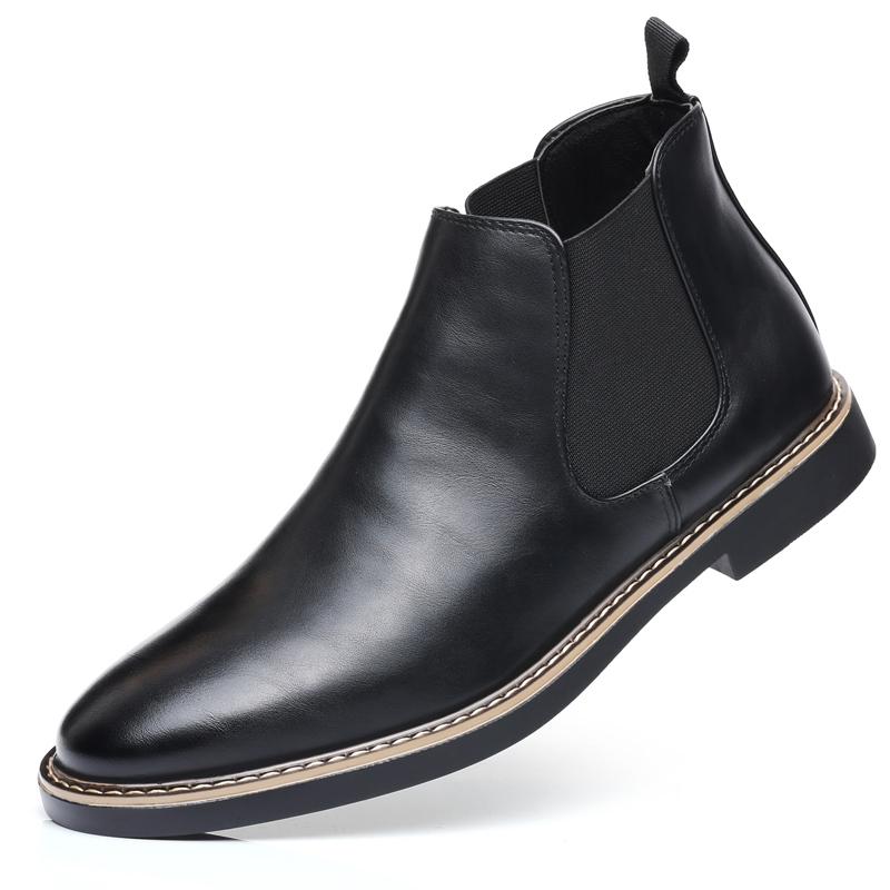 

Classic Casual Men Chelsea Leather Boots Fashion Anti-slip Waterproof Comfortable Soft Mens Boots 39
