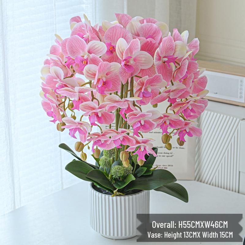Luxury Phalaenopsis Artificial Flower Arrangement for Living Room Dining Table Decor