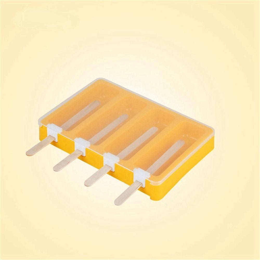 

Wooden Sticks with Lids Kitchen Gadgets Ice Lolly Mould Ice Cream Mold Ice Pop Maker Popsicle Molds жёлтый