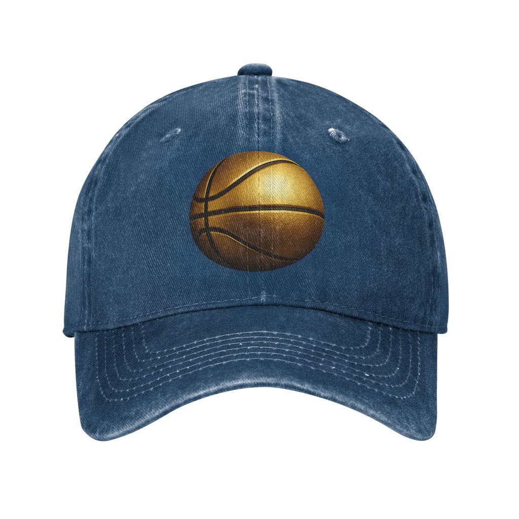 Funny Basketball golden Washed Baseball Cap  y2k Funny Sun Hip Hop Hats Summer Women Men Outdoor Sports Baseball Caps