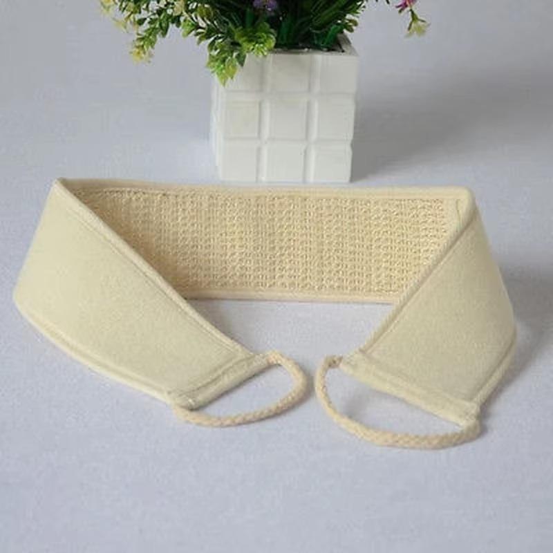 Natural Cotton Linen Loofah Long Strip Back - Pulling And Body - Scrubbing Towel Powerful Exfoliating Massage And Back Scrubbing
