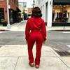 Women's Zip Up Tracksuit with Mock Neck and Waist Athletic Two Piece Set