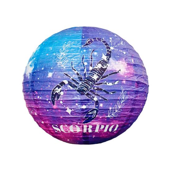 Papírový lampion s vesmírnou tématikou, lampion souhvězdí, lampion v čínském stylu k zavěšení, kulatý lampion, stropní dekorace na párty, narozeniny, dekorace do pokoje