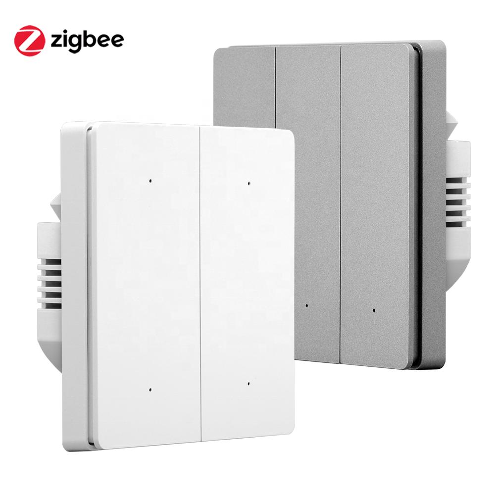 Tuya Smart Zigbee Wall Light Switch CE RoHS 1/2/3/4 Gang EU Smart Home Automation Push Button Light Smart Switch